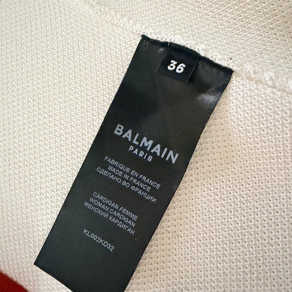 Authentic Balmain Cardigan with Gold Accents - Picture 7 of 9